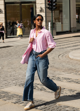 MISSMAYA - Amy Shirt Pink Seersucker - S