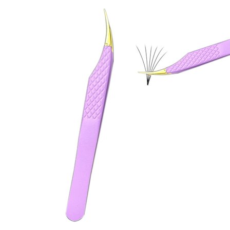 Fiberspids øjenvippepincet, skridsikker spidsvolumen for mega volumen