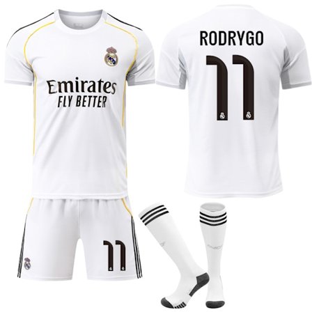 25-26 Real Madrid Hjemme Barn Voksen Fotballdrakt Nr. 11 RODRYGO