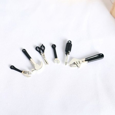 6 st Dockhus Miniatyrreparationssatser Verktyg Hammare Tillbehör one size