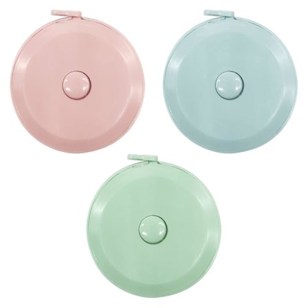 Måttband för Kroppen, Mjukt Måttband, 150cm/60tum Indragbart Måttband för Mätning av Längd, Bröst, Midja (grön+blå+rosa) (3st)