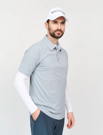 BACKTEE Mens Performance Polo - Grey - S