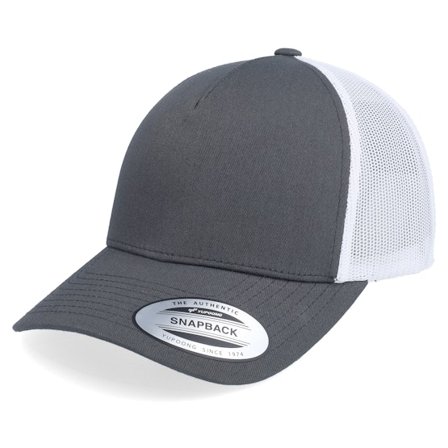 Yupoong - Grå trucker Caps - Retro 2-Tone Dark Grey/White A-Frame Trucker @ Hatstore