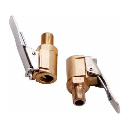 2 stk. bilventil-adapter, 8 mm pumpemundstykke messing oppustelig ventil klemme klemme konnektor adapter til bil eller lastbil dæk