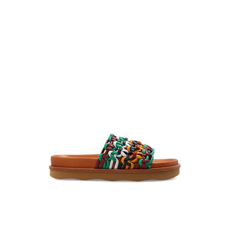 Chloé Wavy Flat Mules Brun, Dame Sandaler, Størrelse: 39 EU