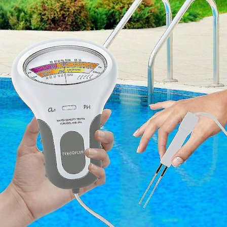 Vandkvalitetsanalysator, digital klor- og pH Cl2-tester kompatibel med swimmingpools, spa-vandkvalitetsanalysator med probe kompatibel med hjemme-