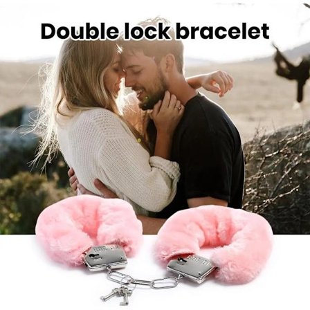 Metall Handbojor BDSM I Med Imitationspäls I Plysch I Inkl. 2 Nycklar I Rosa - Heminredning