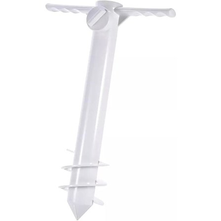 Strandparasoll Sandankare, Vindtät Bärbar Parasol Basfäste, Lämplig för Alla Strandparasoller (Vit)