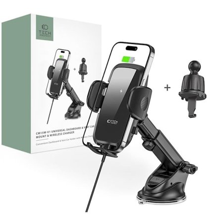 Tech-Protect Billader og Bilholder - Sort