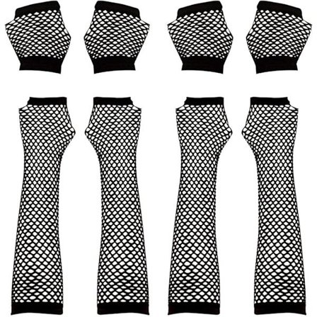 Par Fiskenetthansker, Lange og Korte Fiskenetthansker Netthansker, Lange Elastiske Fingerløse Lange Netthansker, Svarte Fiskenett