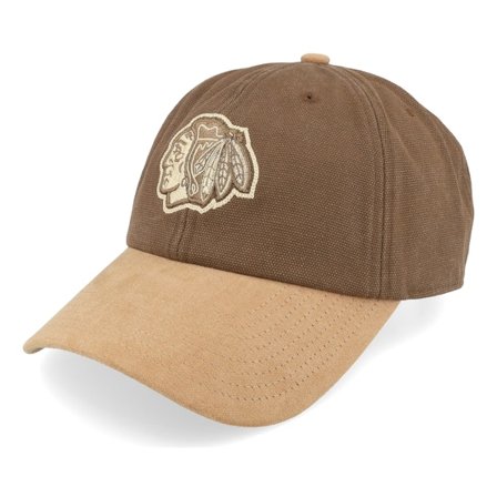 Mitchell & Ness - NHL Marron unconstructed Casquette - Chicago Blackhawks Lux Chain Vintage Brown/Tan Dad Cap @ Hatstore