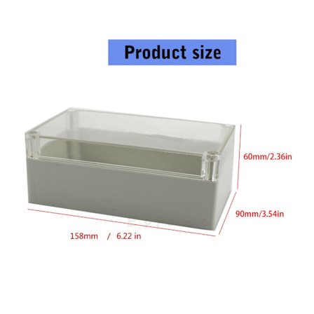 Plastprosjekt for etui DIY koblingsboks klart deksel elektrisk boks instrument