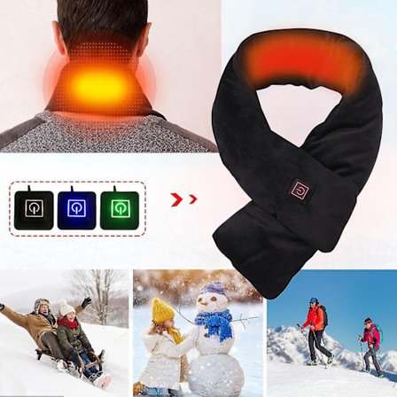 Smart Elektrisk Uppvärmd Halsduk Vinter Halsvärmare Sjal Usb Man/kvinna Designer