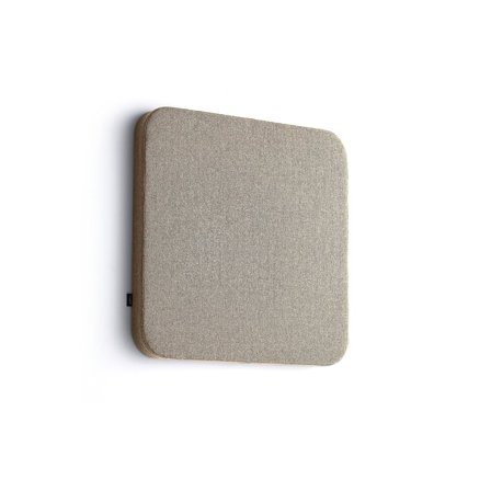 Ljudabsorbent POLY, rundade hörn, 600x600x56 mm, väggmonterad, beige