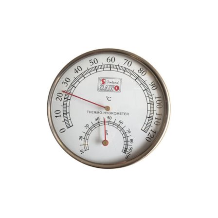 Digitalt hygrometer termometer, rustfritt stål 2 i 1 badstue rom hygrometer termometer 0-120°C, innendørs temperatur og luftfuktighet måling, 1 stk