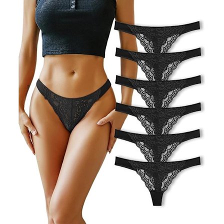 Bomullstrosor för kvinnor Sexiga spetstrosor Underkläder T Back