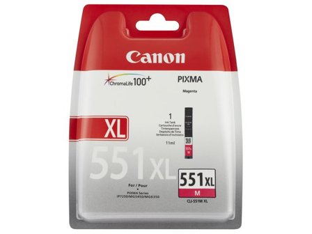 CANON Bläckpatron, PIXMA PGI-551XL M, 6445B001, ChromaLife100+, magenta, singelförpackning, hög kapacitet - Lyreco - Toner och bläck - Bläckpatroner -