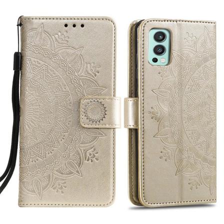 Oneplus Nord 2 5g - Mandala Läder Fodral - Guld
