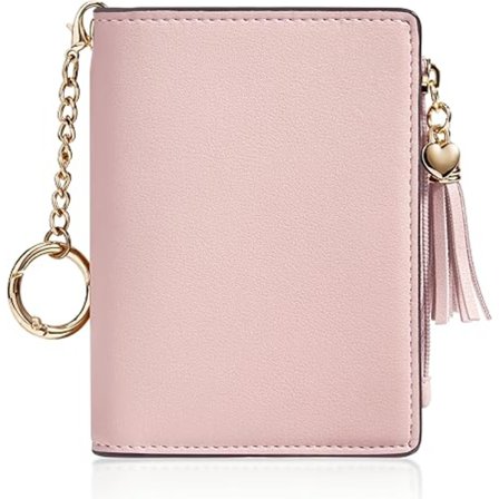 Liten lommebok dame RFID lommebok jente lommebok med ID-vindu og glidelåslomme dusk søt lommebok gave til kvinner tenåringsjenter