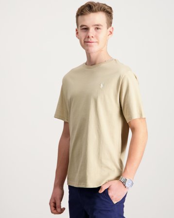 Polo Ralph Lauren Cotton Jersey Crewneck Tee Beige T-skjorter Gutt - Kids Brand Store