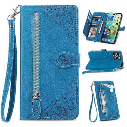 Case För Iphone 13/13 Pro Wallet Telefon Case För Iphone 13 Mini Zipper Wallet Flip Case För Iphone 13 Pro Max