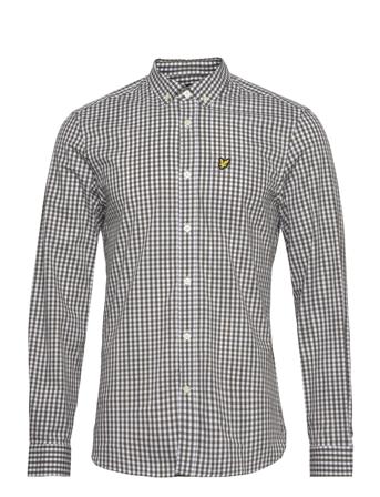 Ls Slim Fit Gingham Shirt Skjorte Uformell Svart Lyle & Scott*Betinget Tilbud