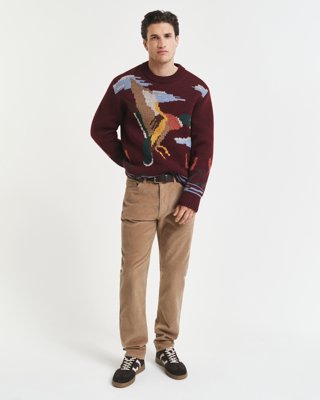 GANT - Regular fit kordfløyelsjeans til herre light taupe