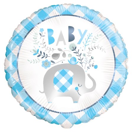 Babyshower Foliopallo Elefantti Sininen