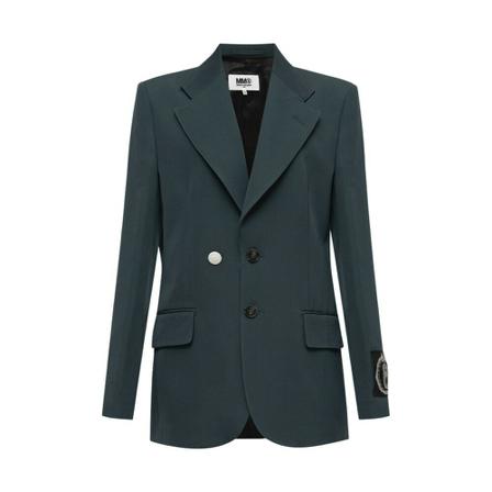 MM6 Maison Margiela Blazer with notch lapels Grøn, Dame
