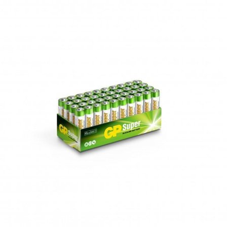 GP Super Alkaline Battery, Size AAA, 24A/LR03, 1.5V, 40-pack
