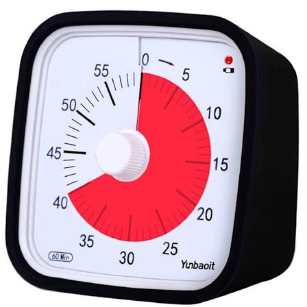 Visuell nedtellingstimer, Oversize klasserom visuell timer for barn og voksne, holdbar mekanisk kjøkken timer klokke