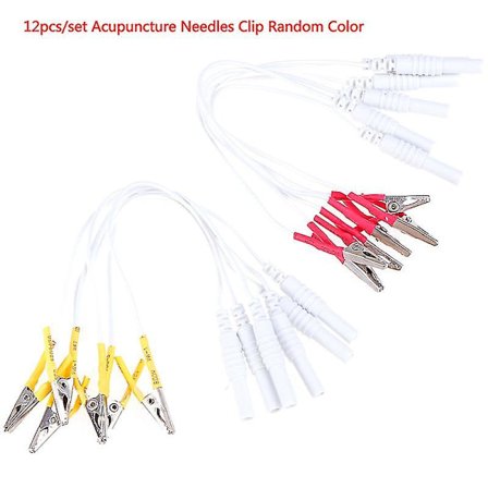 12 stk. Alligator Clip Kabel Elektronisk Akupunktur Behandlingsinstrument