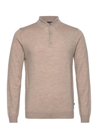 Maklint Knitwear Long Sleeve Knitted Polos Beige Matinique*Betinget Tilbud