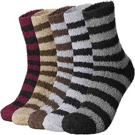 5 Par Fluffy Sokker Herre, Fuzzy Seng Sokker Varme Sove Sokker Therm