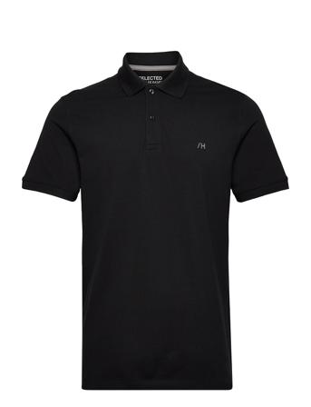 Slh Aze Ss Polo W Polos Short-sleeved Svart Selected Homme