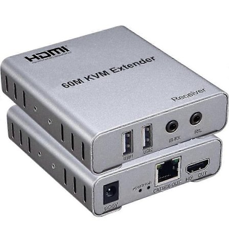 2025 års modell 60-meters USB KVM HDMI-förlängare stöder 1080P-upplösning och stereoljudöverföring