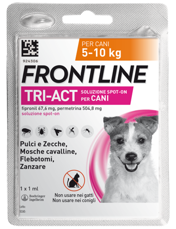 Frontline Tri-Act Spot-On Cani 5-10Kg 1x0,5ml