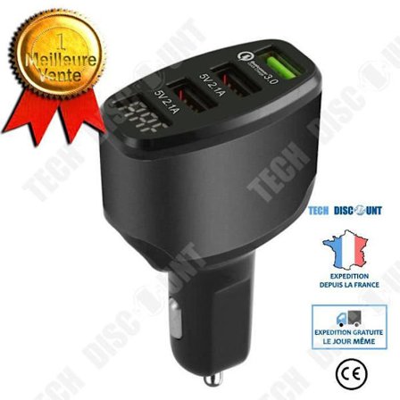 TD billaddare en till tre snabbladdande smart digital display