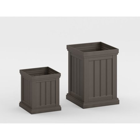 COSTWAY Set med 2 Stapelbara Fyrkantiga Plastkrukor, Större och Mindre Storlek, Dräneringshål, för Inomhus Utomhus