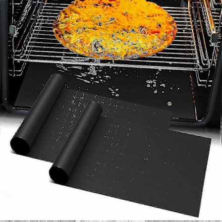 Ugnsmatta för ugnsbotten, 2-pack kraftiga ugns Teflon-ark, återanvändbar värmebeständig spisskydd Air Fryer Grillmatta - Perfekt