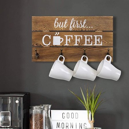 Kaffemuggshållare väggmonterad mugghållare i metall