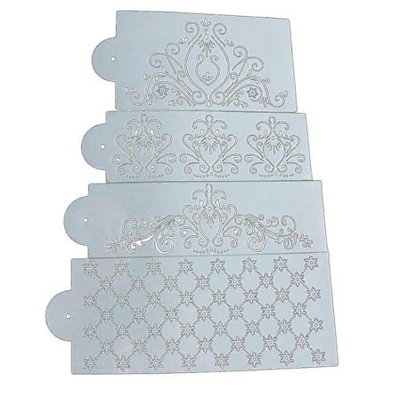 Kukkakuvioinen sokeripitsimuotti kakun fondantille PVC-matolla