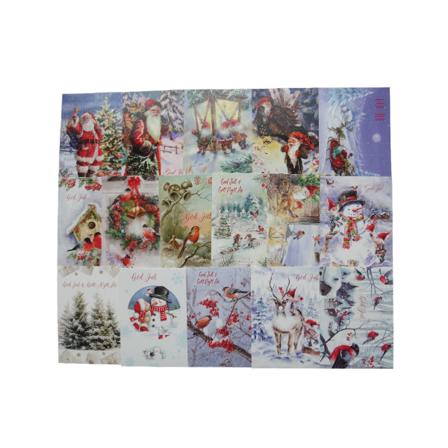 16st Julkort - Alla Olika - Tomtar Snögubbar Fåglar Mm 147 Mm