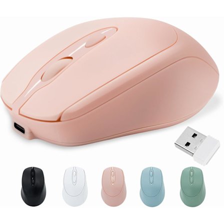 Oppladbar trådløs mus, Bluetooth stille slank mus for bærbar PC iPad MacBook Pro Air PC nettbrett - Bærbar reisekontorcomputer