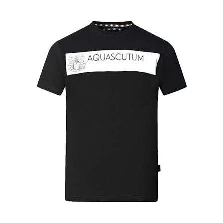 Aquascutum Herr Block Logo T-Shirt L Svart
