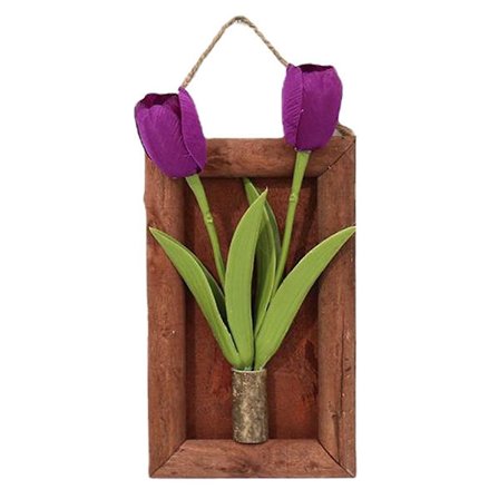 Kunstig Tulipan Væghængt Blomsterpotte Landskab Kunstig Plante Indretning Falsk Blomst