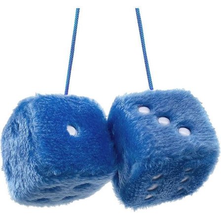 Par Retro Firkantede Spejle Hængende Par Fluffy Plysterninger med Prikker til Bilinteriør Ornament Dekoration (Blå)-Perfekt