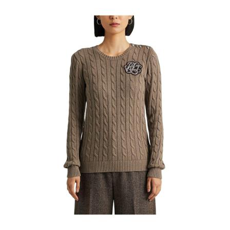Ralph Lauren, Round-neck Knitwear Bruin, Dames, Maat:M
