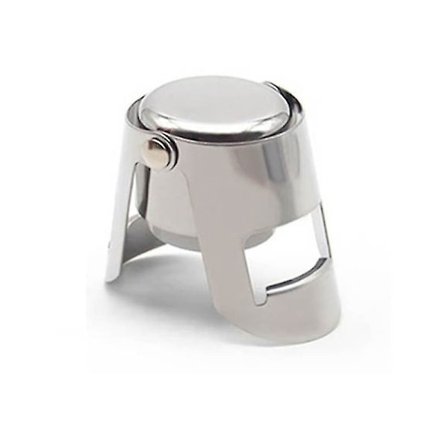 Champagnekorker Rustfritt Stål Vinkork Vakuumforseglet Flaskekorker Mousserende Vinbevarer Kork (3 stk, sølv)