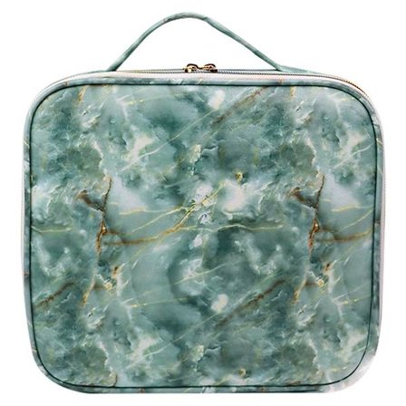 UNIQ Makeup Rejsetaske - Toilettaske / Kosmetiktaske til alt dit makeup - Turquoise Marble